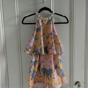 Yellow floral romper